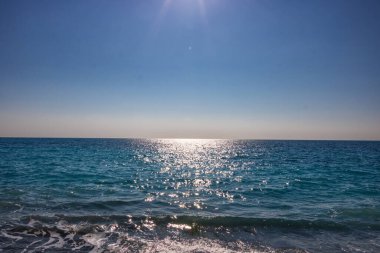 Fransa, Nice 'deki kumsal manzarası, Promenade des Anglais yakınlarında.