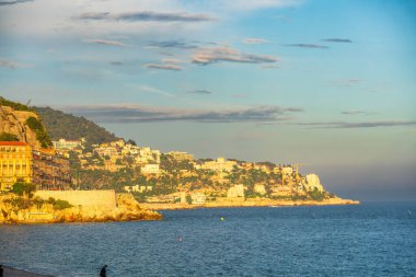 Nice, Fransa, Cote d 'Azur, Fransız Rivierası' nın panoramik manzarası