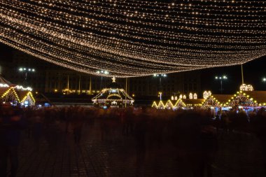 Bucharest Christmas market at night