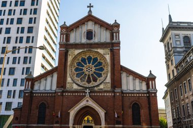 Detail of St. Joseph Catholic Cathedral or Catedrala Sf. Iosif in Bucharest, Romania