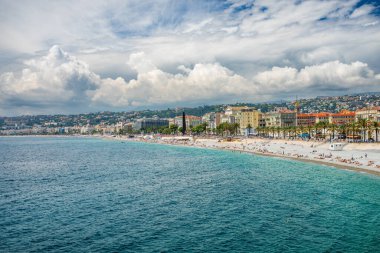 Nice, Fransa, Cote d 'Azur, Fransız Rivierası' nın panoramik manzarası