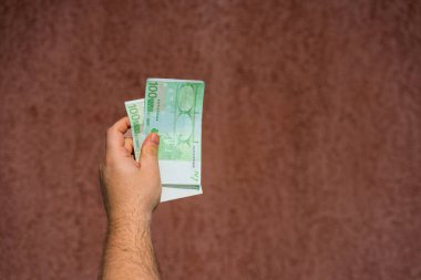 EURO para banknotları, EUR 'un detaylı fotoğrafı. Avrupa Birliği para birimi