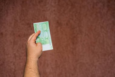 EURO para banknotları, EUR 'un detaylı fotoğrafı. Avrupa Birliği para birimi