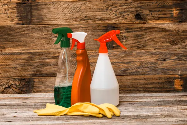 stock image Cleaning sprayer, sanitizer spray. Home cleaning concept