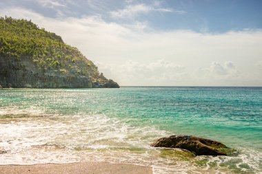 Saint Barthelemy 'deki huzurlu plaj (St. Barts, St. Barth, St. Barth)