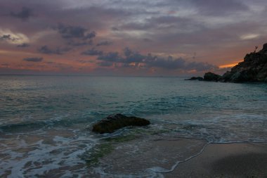 Saint Barthelemy 'deki huzurlu plaj (St. Barts, St. Barth, St. Barth)