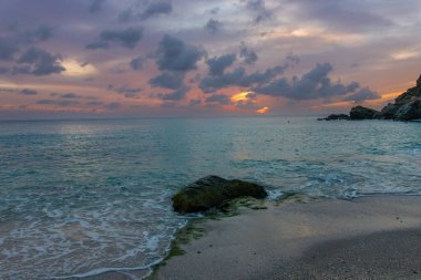 Saint Barthelemy 'deki huzurlu plaj (St. Barts, St. Barth, St. Barth)