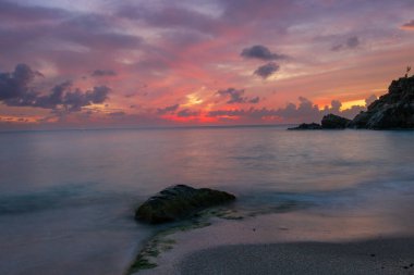 Saint Barthelemy 'deki huzurlu plaj (St. Barts, St. Barth, St. Barth)