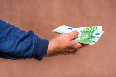 EURO para banknotları, EUR 'un detaylı fotoğrafı. Avrupa Birliği para birimi