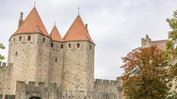 Stock image Castle of Carcassonne in France. Impressive medieval fortress