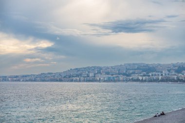 Nice, Fransa, Cote d 'Azur, Fransız Rivierası' nın panoramik manzarası