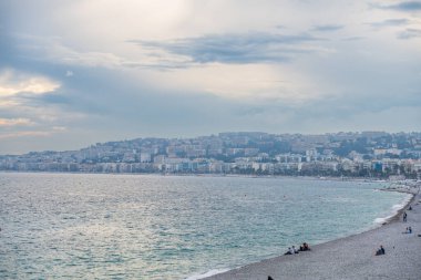 Nice, Fransa, Cote d 'Azur, Fransız Rivierası' nın panoramik manzarası