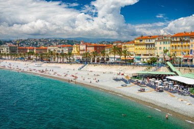 Nice, Fransa, Cote d 'Azur, Fransız Rivierası' nın panoramik manzarası