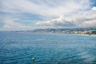 Nice, Fransa, Cote d 'Azur, Fransız Rivierası' nın panoramik manzarası