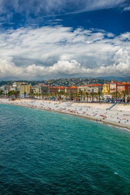Nice, Fransa, Cote d 'Azur, Fransız Rivierası' nın panoramik manzarası