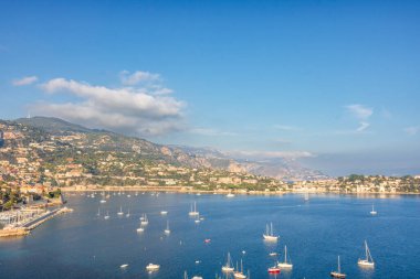 Nice, Fransa, Cote d 'Azur, Fransız Rivierası' nın panoramik manzarası