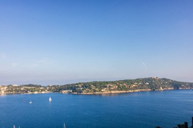 Nice, Fransa, Cote d 'Azur, Fransız Rivierası' nın panoramik manzarası