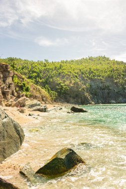 Saint Barthelemy 'deki huzurlu plaj (St. Barts, St. Barth, St. Barth)