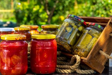 Canned tomato. Homemade canned tomatoes clipart