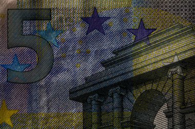 EURO para banknotları, EUR 'un detaylı fotoğrafı. Avrupa Birliği para birimi