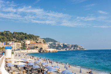 Fransa, Nice 'deki kumsal manzarası, Promenade des Anglais yakınlarında.