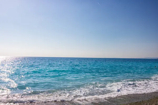 Fransa, Nice 'deki kumsal manzarası, Promenade des Anglais yakınlarında.