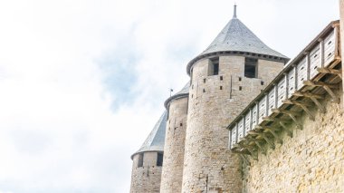 Fransa 'da Carcassonne Kalesi. Etkileyici ortaçağ kalesi.