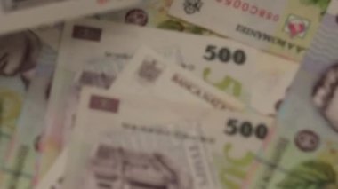 500 LEI banknot ayrıntıları - Romanya parası, enflasyon ve ekonomi konsepti