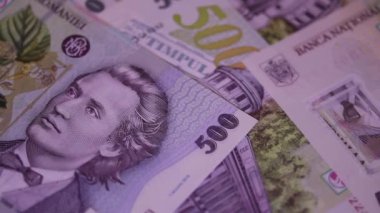 500 LEI banknot ayrıntıları - Romanya parası, enflasyon ve ekonomi konsepti