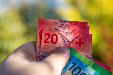 İsviçre frangı banknotları. CHF Para Birimi
