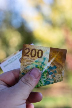 İsviçre frangı banknotları. CHF Para Birimi