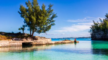 Horseshoe Bay Beach and Deep Bay Beach in Hamilton, Bermuda clipart