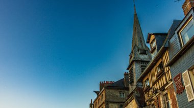 Honfleur is a famous harbor village in Normandy, France clipart