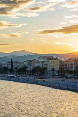 Nice, Fransa, Cote d 'Azur, Fransız Rivierası' nın panoramik manzarası