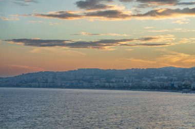 Nice, Fransa, Cote d 'Azur, Fransız Rivierası' nın panoramik manzarası