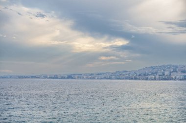 Nice, Fransa, Cote d 'Azur, Fransız Rivierası' nın panoramik manzarası