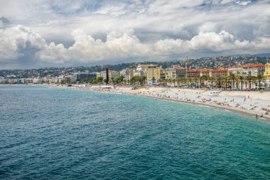 Nice, Fransa, Cote d 'Azur, Fransız Rivierası' nın panoramik manzarası