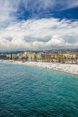 Nice, Fransa, Cote d 'Azur, Fransız Rivierası' nın panoramik manzarası