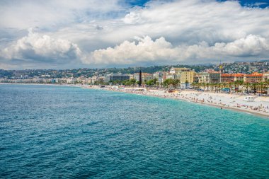 Nice, Fransa, Cote d 'Azur, Fransız Rivierası' nın panoramik manzarası