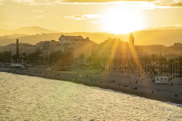 Nice, Fransa, Cote d 'Azur, Fransız Rivierası' nın panoramik manzarası