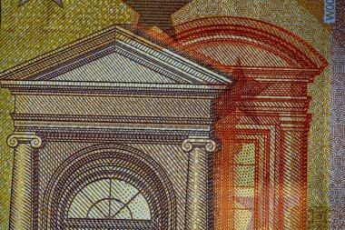 EURO para banknotları, EUR 'un detaylı fotoğrafı. Avrupa Birliği para birimi