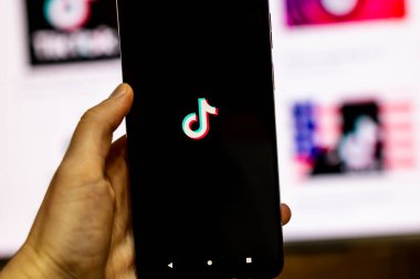 TikTok social media app used in Romanian elections clipart