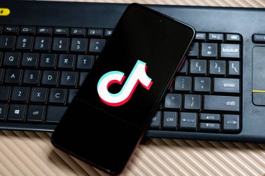 TikTok social media app used in Romanian elections clipart