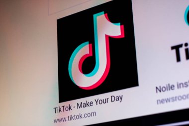 TikTok social media app used in Romanian elections clipart