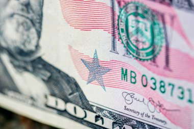 Amerikan doları banknotları, Amerikan dolarlarının detaylı fotoğrafları. Amerika Birleşik Devletleri para birimi