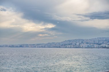 Nice, Fransa, Cote d 'Azur, Fransız Rivierası' nın panoramik manzarası