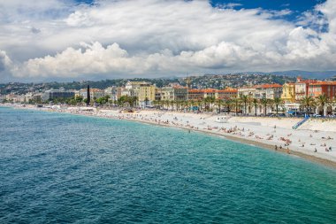 Nice, Fransa, Cote d 'Azur, Fransız Rivierası' nın panoramik manzarası