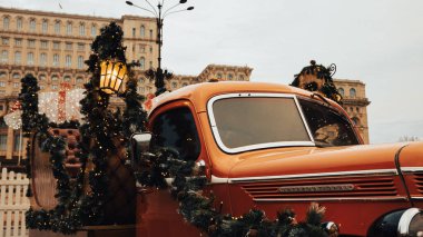 Christmas decorations at Bucharest Christmas Market clipart