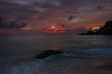 Saint Barthelemy 'deki huzurlu plaj (St. Barts, St. Barth, St. Barth)