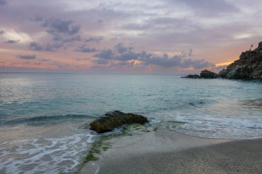 Saint Barthelemy 'deki huzurlu plaj (St. Barts, St. Barth, St. Barth)